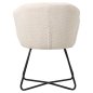 Preview: SESSEL IN EKRU BOUCLE -SCHWARZES METALL.BEINE KREUZ 82x62x72Hm