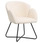 Preview: SESSEL IN EKRU BOUCLE -SCHWARZES METALL.BEINE KREUZ 82x62x72Hm