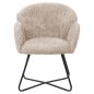 Preview: ARMCHAIR BEIGE BOUCLE-BLACK METAL BASE 82x62x72Hcm