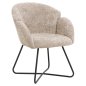 Preview: ARMCHAIR BEIGE BOUCLE-BLACK METAL BASE 82x62x72Hcm