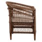 Preview: ARMCHAIR MALAWI MAHOGANY WOOD WITH RATTAN IN BROWN WITH WHITE CUSHION 80x70x86Hcm