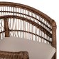 Preview: ARMCHAIR MALAWI MAHOGANY WOOD WITH RATTAN IN BROWN WITH WHITE CUSHION 80x70x86Hcm