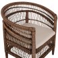 Preview: ARMCHAIR MALAWI MAHOGANY WOOD WITH RATTAN IN BROWN WITH WHITE CUSHION 80x70x86Hcm