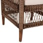 Preview: ARMCHAIR MALAWI MAHOGANY WOOD WITH RATTAN IN BROWN WITH WHITE CUSHION 80x70x86Hcm