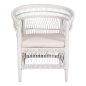 Preview: ARMCHAIR MALAWI MAHOGANY WOOD WITH RATTAN IN WHITE WITH WHITE CUSHION 80x70x86Hcm