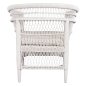 Preview: ARMCHAIR MALAWI MAHOGANY WOOD WITH RATTAN IN WHITE WITH WHITE CUSHION 80x70x86Hcm