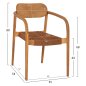 Preview: ARMCHAIR OSLO TEAK WOOD IN NATURAL & BROWN ROPE 55x54x80Hcm
