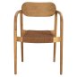 Preview: ARMCHAIR OSLO TEAK WOOD IN NATURAL & BROWN ROPE 55x54x80Hcm