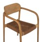 Preview: ARMCHAIR OSLO TEAK WOOD IN NATURAL & BROWN ROPE 55x54x80Hcm