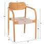Preview: SESSEL NATÜRLICHES TEAKHOLZ & BEIGEM SEIL 55x54x80cm