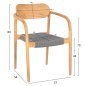 Preview: ΠΟΛΥΘΡΟΝΑ ΞΥΛΟ TEAK ΦΥΣΙΚΟ & ΓΚΡΙ ΣΧΟΙΝΙ 55x54x80Yεκ.