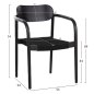 Preview: SESSEL, Teakholz und Seil in Schwarz, 55 x 54 x 80 cm