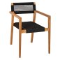 Preview: ARMCHAIR CHARLOTTE TEAK WOOD IN NATURAL & BLACK ROPE 59x54x83Hcm