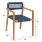 Preview: SESSEL CHARLOTTE TEAKHOLZ IN NATÜRLICH & BLAUEM SEIL 59x54x83Hcm