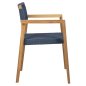 Preview: SESSEL CHARLOTTE TEAKHOLZ IN NATÜRLICH & BLAUEM SEIL 59x54x83Hcm