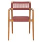 Preview: ARMCHAIR CHARLOTTE TEAK WOOD IN NATURAL & PINK ROPE 59x54x83Hcm