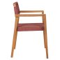 Preview: ARMCHAIR CHARLOTTE TEAK WOOD IN NATURAL & PINK ROPE 59x54x83Hcm