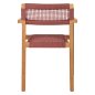 Preview: ARMCHAIR CHARLOTTE TEAK WOOD IN NATURAL & PINK ROPE 59x54x83Hcm