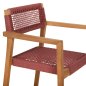 Preview: ARMCHAIR CHARLOTTE TEAK WOOD IN NATURAL & PINK ROPE 59x54x83Hcm