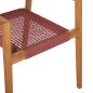 Preview: ARMCHAIR CHARLOTTE TEAK WOOD IN NATURAL & PINK ROPE 59x54x83Hcm