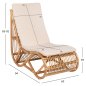 Preview: SESSEL CARL RATTAN IN NATURFARBE-WEIßES KISSEN 60x94x83-92Hcm