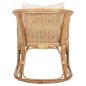 Preview: SESSEL NIKO RATTAN IN NATURPOLIERTER FARBE-WEIßE KISSEN 61x72x75-80Hcm