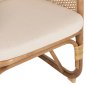 Preview: SESSEL NIKO RATTAN IN NATURPOLIERTER FARBE-WEIßE KISSEN 61x72x75-80Hcm