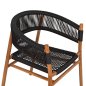 Preview: DINING ARMCHAIR IRVING TEAK WOOD IN NATURAL COLOR AND BLACK ROPE 62x55x75Hcm