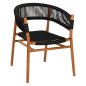 Preview: DINING ARMCHAIR IRVING TEAK WOOD IN NATURAL COLOR AND BLACK ROPE 62x55x75Hcm