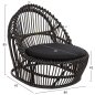 Preview: ARMCHAIR ENTROPY NATURAL POLISHED RATTAN WITH CUSHION-BLACK 80x97x85Hcm