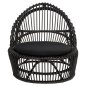 Preview: ARMCHAIR ENTROPY NATURAL POLISHED RATTAN WITH CUSHION-BLACK 80x97x85Hcm
