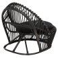 Preview: ARMCHAIR ENTROPY NATURAL POLISHED RATTAN WITH CUSHION-BLACK 80x97x85Hcm