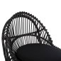Preview: ARMCHAIR ENTROPY NATURAL POLISHED RATTAN WITH CUSHION-BLACK 80x97x85Hcm