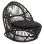 Preview: ARMCHAIR ENTROPY NATURAL POLISHED RATTAN WITH CUSHION-BLACK 80x97x85Hcm