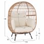 Preview: Allegra Sesselnest mit Wicker in beige 110x85x148 cm