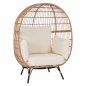 Preview: Allegra Sesselnest mit Wicker in beige 110x85x148 cm
