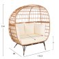 Preview: SESSEL FÜR ZWEI NEST-TYP RATTAN 132,5x90x154H cm