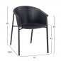 Preview: Modern polypropylene armchair (HELGA) in black