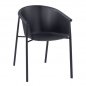 Preview: Modern polypropylene armchair (HELGA) in black