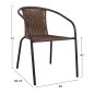 Preview: Outdoor-Sessel aus Metall mit Korbgeflecht in Braun