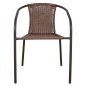 Preview: Outdoor-Sessel aus Metall mit Korbgeflecht in Braun