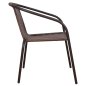 Preview: Outdoor-Sessel aus Metall mit Korbgeflecht in Braun