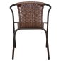 Preview: Outdoor-Sessel aus Metall mit Korbgeflecht in Braun