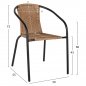 Preview: SESSEL KAMEL METALLIC SCHWARZ MIT NATURGEWEBE 50x55x73 cm