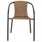Preview: SESSEL KAMEL METALLIC SCHWARZ MIT NATURGEWEBE 50x55x73 cm
