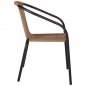 Preview: SESSEL KAMEL METALLIC SCHWARZ MIT NATURGEWEBE 50x55x73 cm