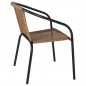 Preview: SESSEL KAMEL METALLIC SCHWARZ MIT NATURGEWEBE 50x55x73 cm