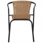 Preview: SESSEL KAMEL METALLIC SCHWARZ MIT NATURGEWEBE 50x55x73 cm