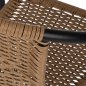 Preview: SESSEL KAMEL METALLIC SCHWARZ MIT NATURGEWEBE 50x55x73 cm