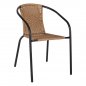Preview: SESSEL KAMEL METALLIC SCHWARZ MIT NATURGEWEBE 50x55x73 cm